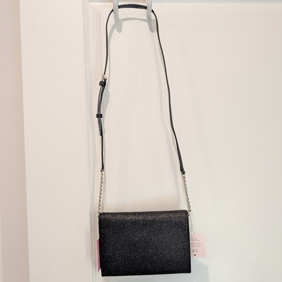 🎉 SALE 🎉 NWT Kate Spade Tinsel Flap Crossbody Convertible Clutch Glitter - Picture 8 of 16